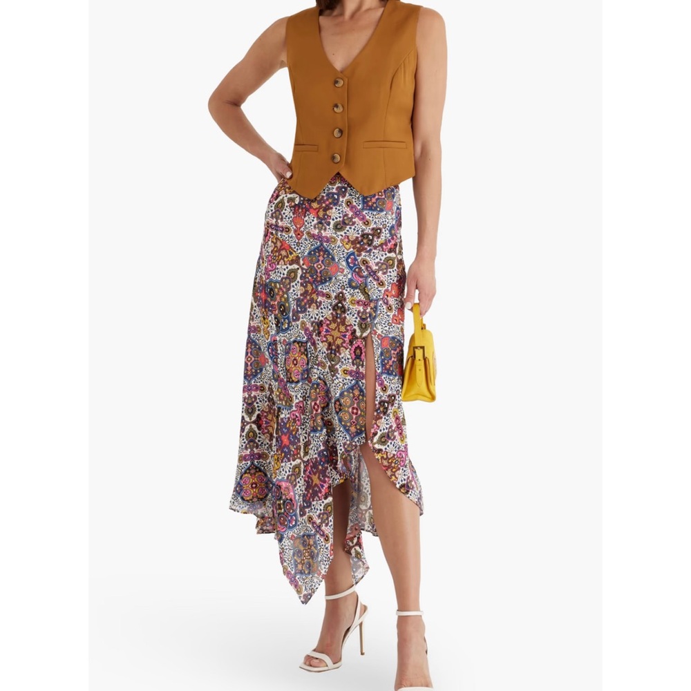 NWT VERONICA BEARD
Mac paisley-print crepe midi skirt